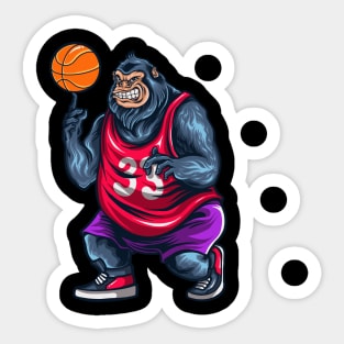 Gorilla Playing Basketball Sticker